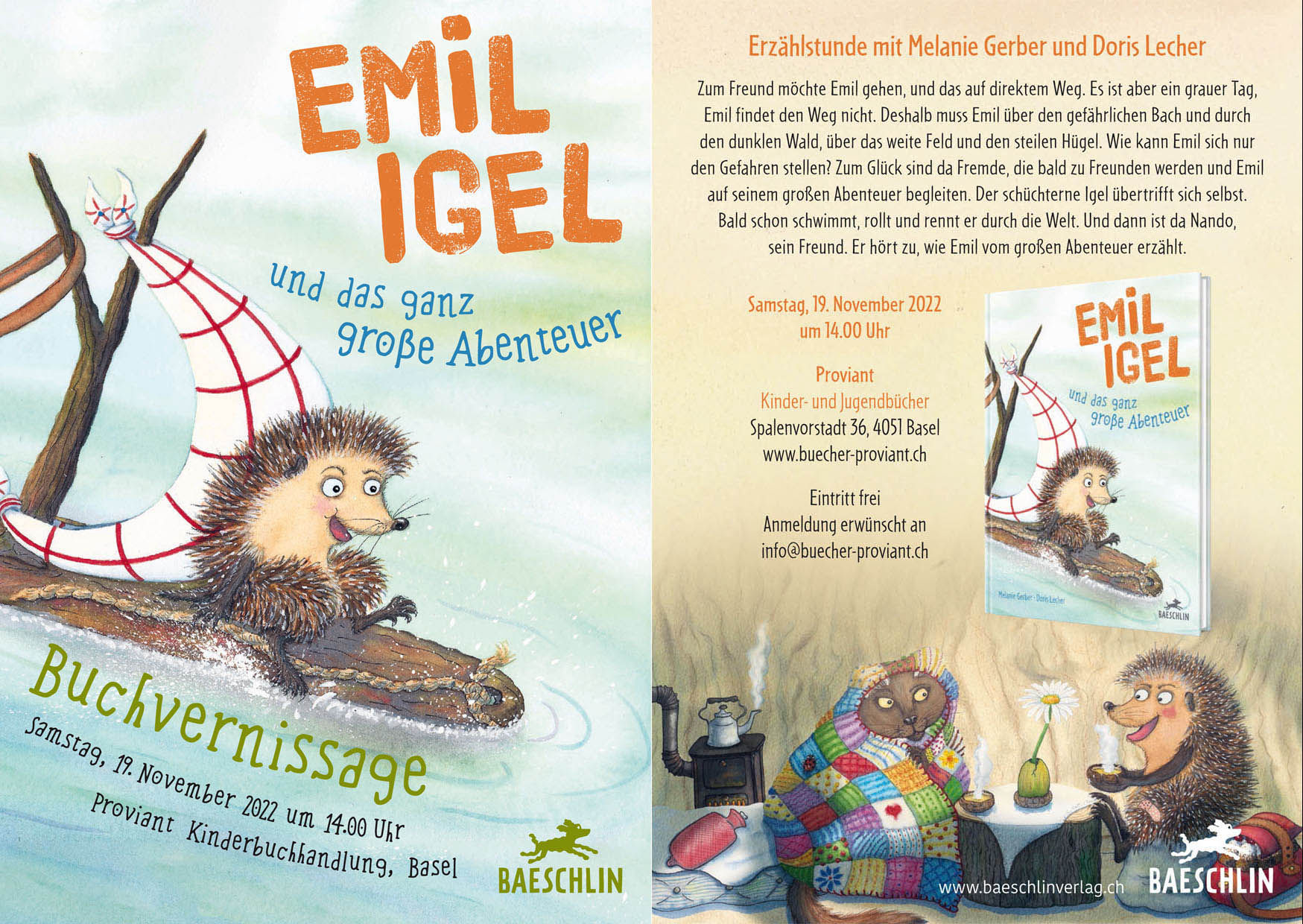 MobirEmil Igel fällt ins Wasser