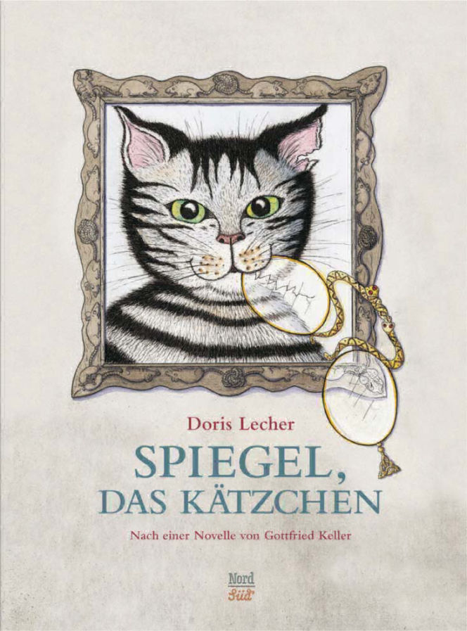 Cover: Kater mit Zwicker im Maul schaut aus Bilderrahmen