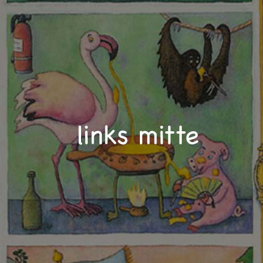 Flamingo, Ferkel und Faultier am Fondue essen