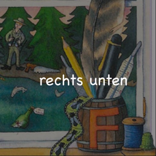 Fass mit Füller, Feder, Farbstift und mehr